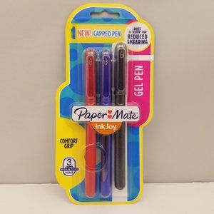 Paper Mate Inkjoy Gel Pens .7mm Medium Point Capped 3 Pens 🆕